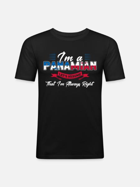 Panamanian Flag Panamanian Roots gift - Men's Slim Fit T-Shirt - black