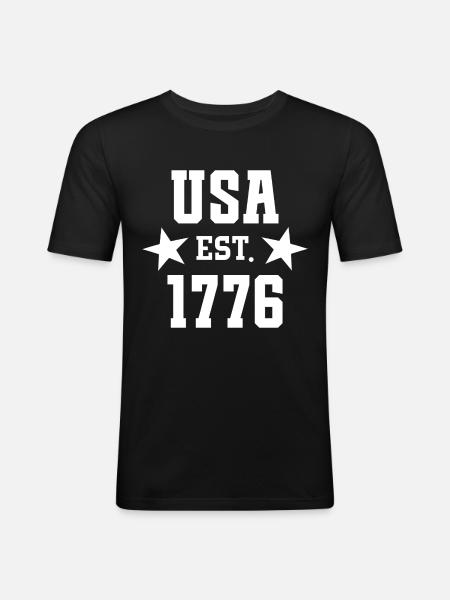 USA Est 1776 - Men's Slim Fit T-Shirt - black