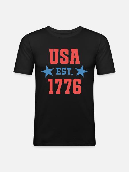 USA Est 1776 - Men's Slim Fit T-Shirt - black