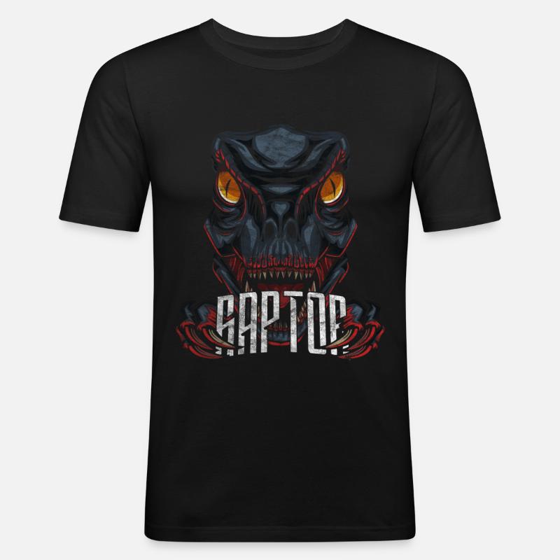 Velociraptor Modern Dinosaurier - Männer Slim Fit T-Shirt - Schwarz
