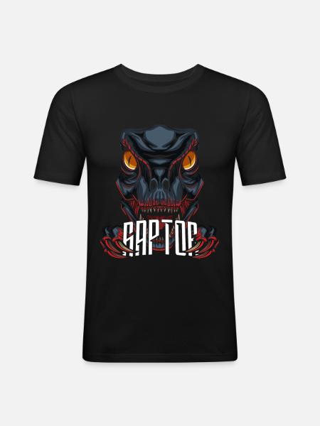Dinosaur Dino Raptor - Men's Slim Fit T-Shirt - black