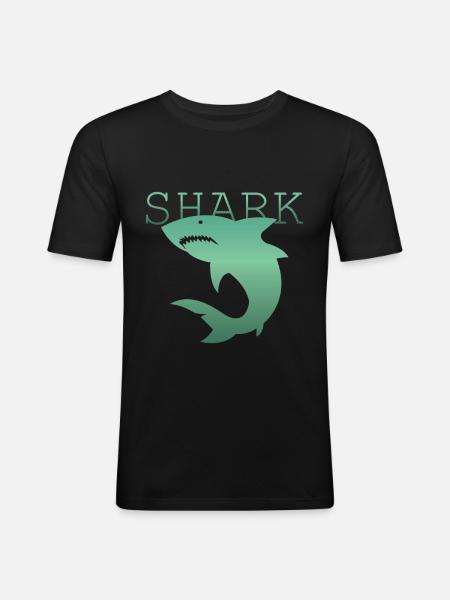 Hai - Männer Slim Fit T-Shirt - Schwarz