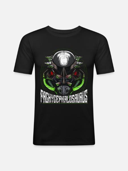Robot Dino - Men's Slim Fit T-Shirt - black