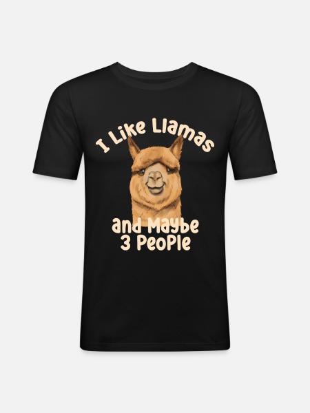 Lama - Men's Slim Fit T-Shirt - black