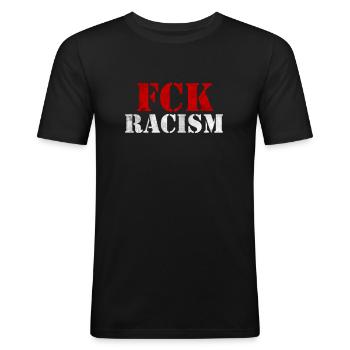 Anti racism - Men's Slim Fit T-Shirt - black - Front - Nik (191cm)