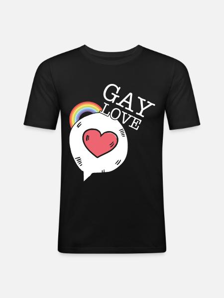 Gay Love - Men's Slim Fit T-Shirt - black