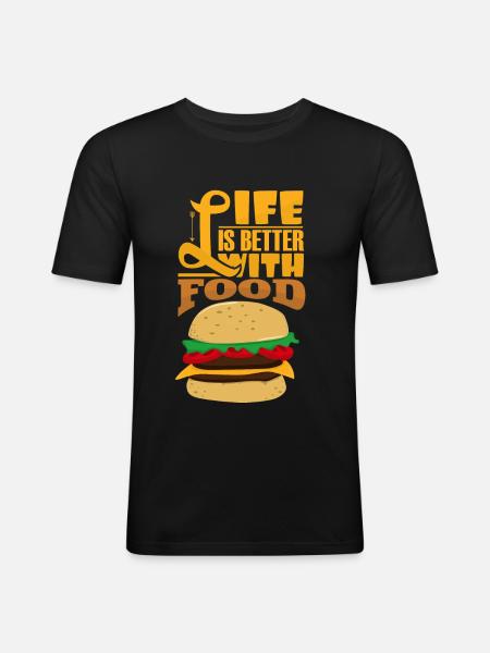 hamburger - Men's Slim Fit T-Shirt - black