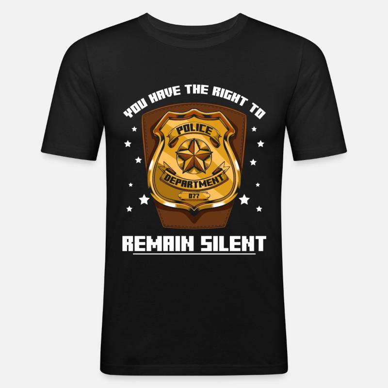 Polizei - Männer Slim Fit T-Shirt - Schwarz