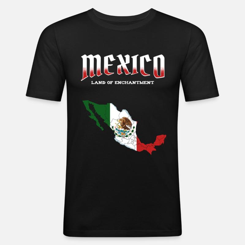 Mexiko - Männer Slim Fit T-Shirt - Schwarz