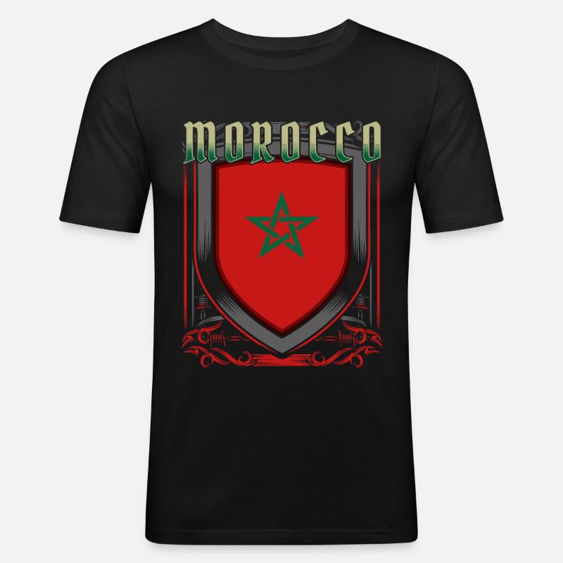 Marokko - Männer Slim Fit T-Shirt - Schwarz