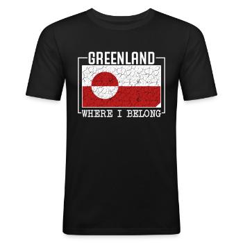 Greenland - Men's Slim Fit T-Shirt - black - Front - Nik (191cm)