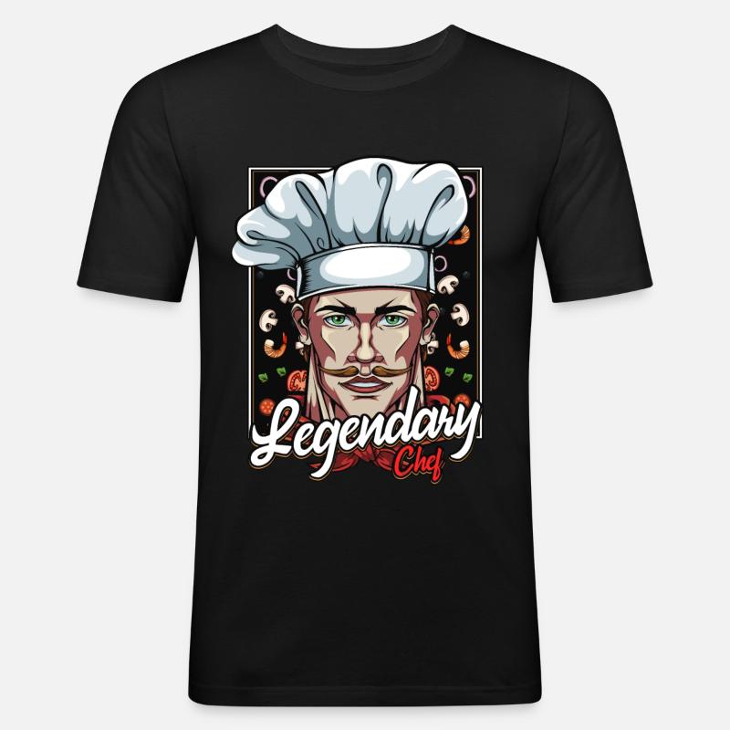 Chefkoch Küchenchef Kochkunst Kochen Geschenkidee - Männer Slim Fit T-Shirt - Schwarz