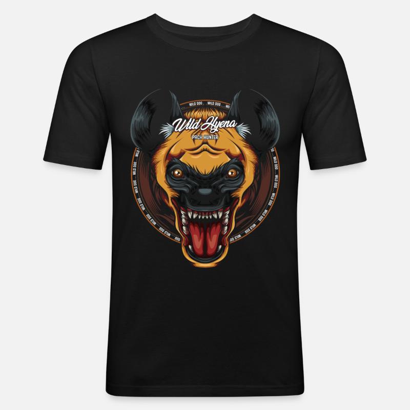 Hyänen - Männer Slim Fit T-Shirt - Schwarz