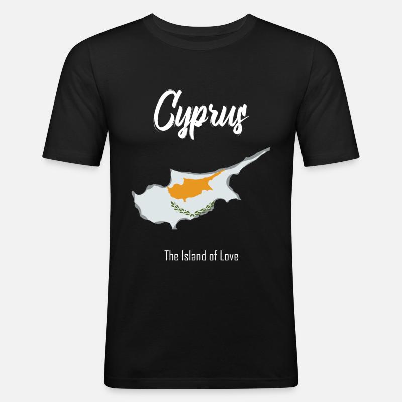 Zypern - Männer Slim Fit T-Shirt - Schwarz