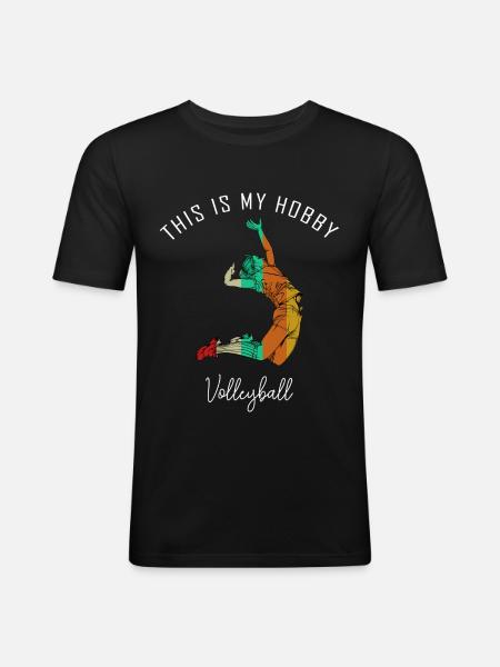 volley-ball - T-shirt près du corps Homme - noir