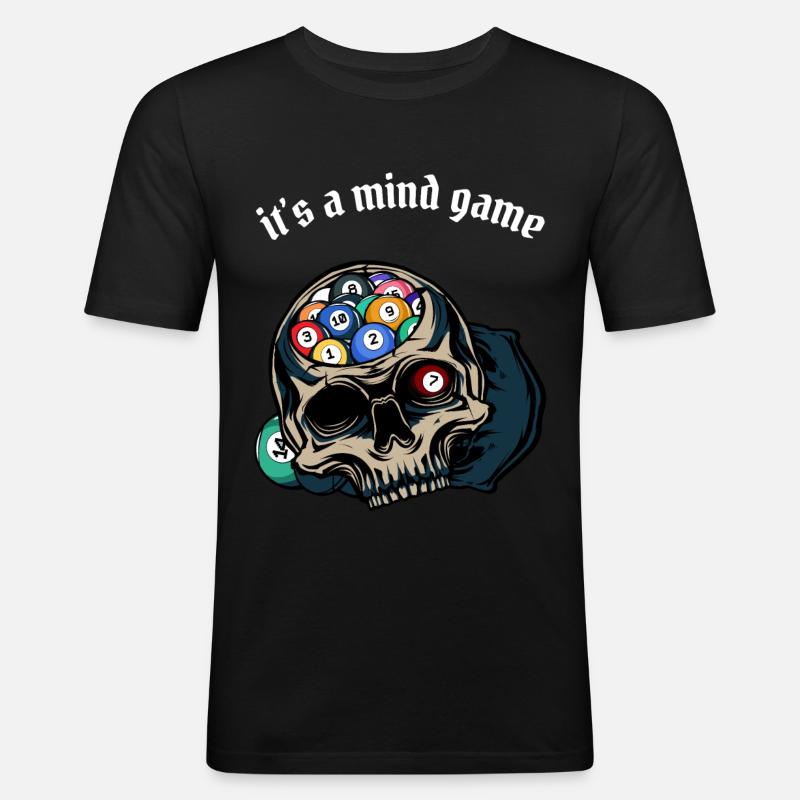Billard - Männer Slim Fit T-Shirt - Schwarz