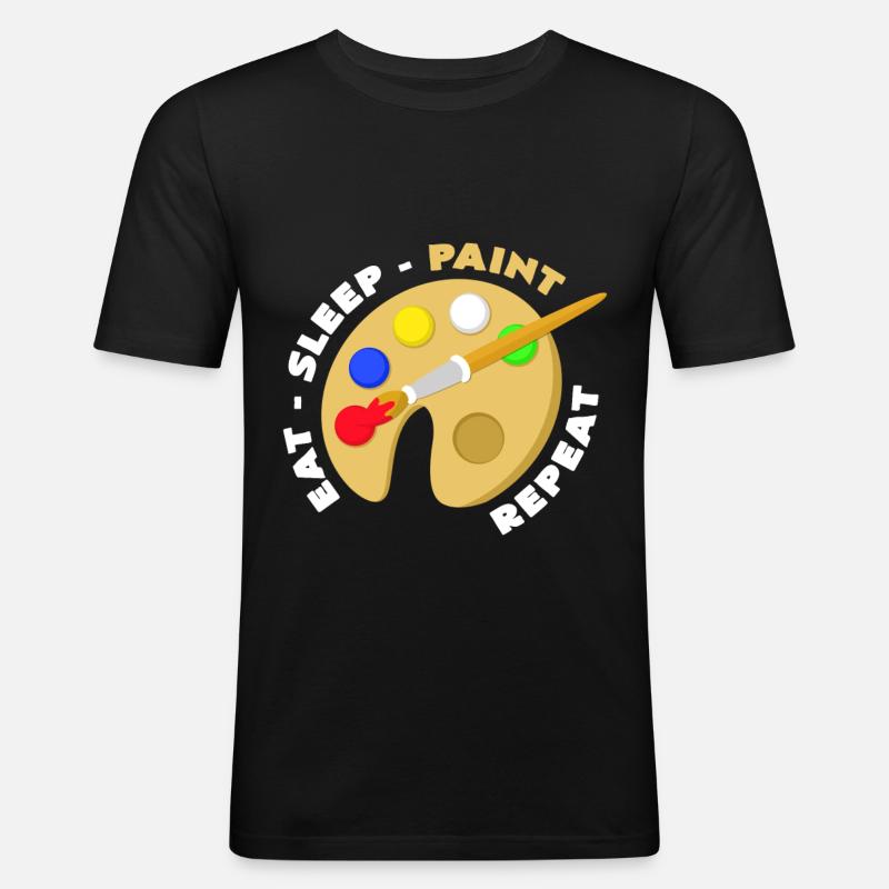 Malen - Männer Slim Fit T-Shirt - Schwarz
