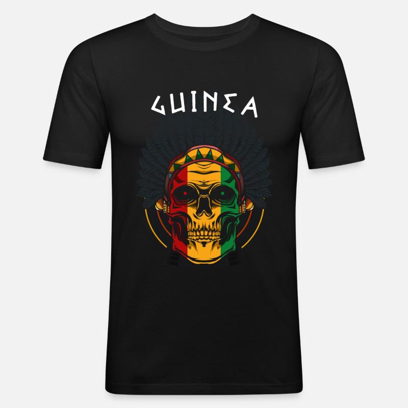 Guinea - Männer Slim Fit T-Shirt - Schwarz