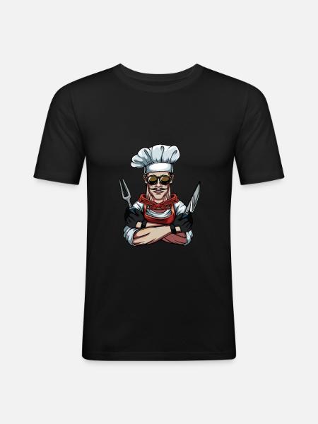 Cool kok kokke kokhue - Herre Slim Fit T-Shirt - sort