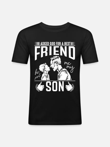 father and son - Men's Slim Fit T-Shirt - black
