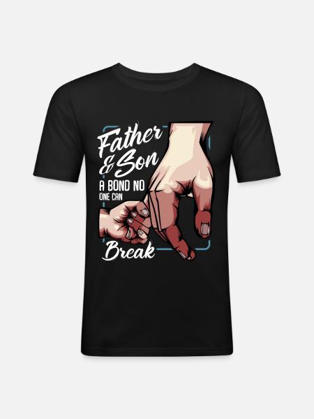 Père et fils - T-shirt près du corps Homme - noir