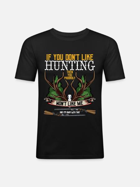 chasse - T-shirt près du corps Homme - noir