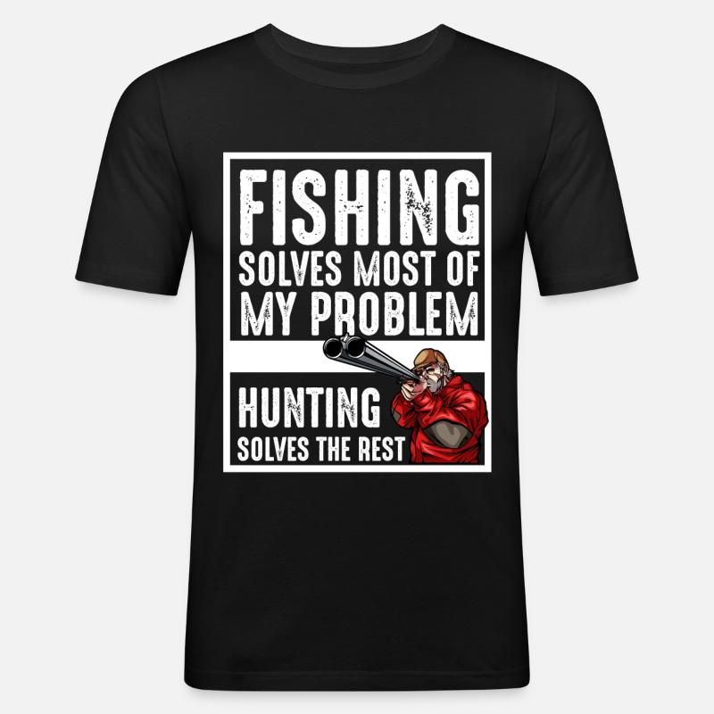 Jagd - Männer Slim Fit T-Shirt - Schwarz