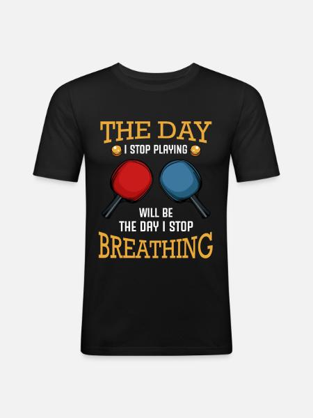 table tennis - Men's Slim Fit T-Shirt - black