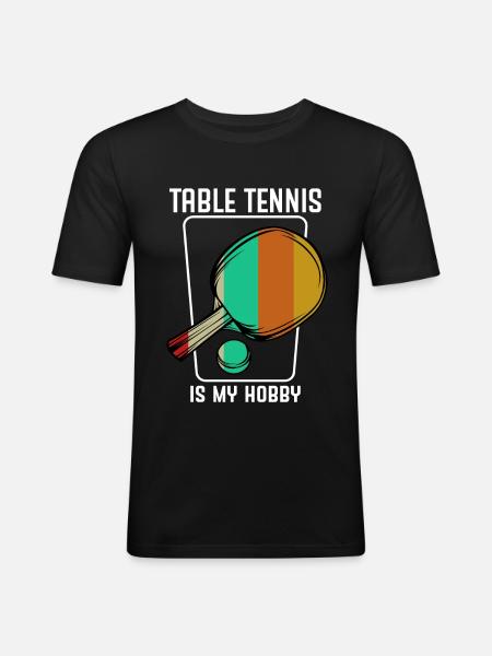 table tennis - Men's Slim Fit T-Shirt - black
