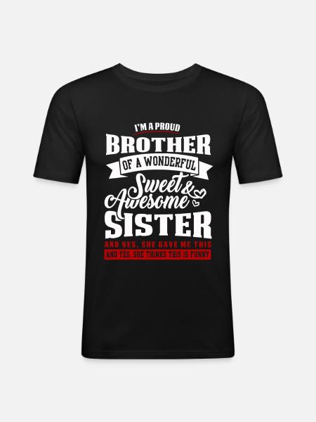 Bruder Und Schwester - Männer Slim Fit T-Shirt - Schwarz