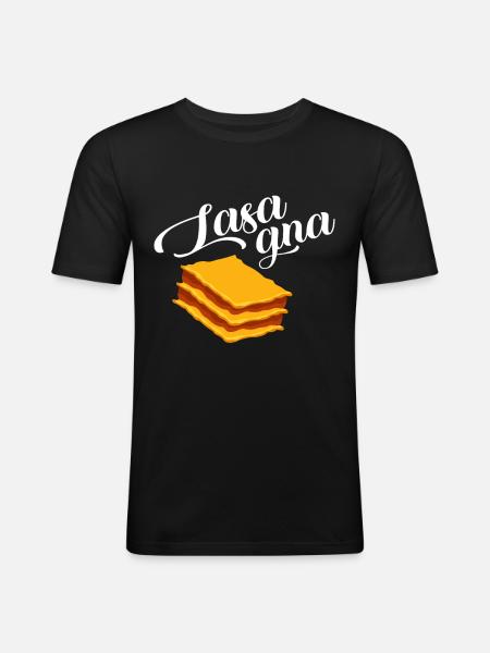 lasagne - T-shirt près du corps Homme - noir