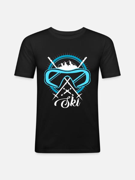 To ski - Men's Slim Fit T-Shirt - black