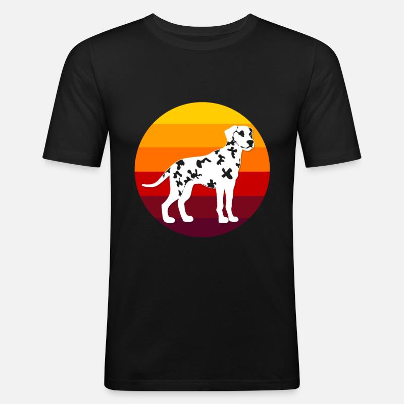 Dalmatiner - Männer Slim Fit T-Shirt - Schwarz