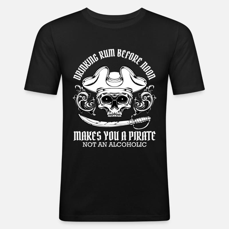 Pirat - Männer Slim Fit T-Shirt - Schwarz