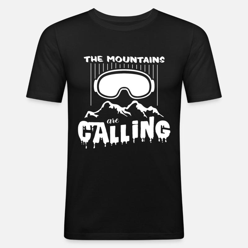 Snowboard - Männer Slim Fit T-Shirt - Schwarz