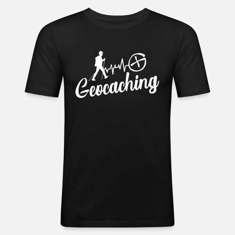 Geocaching - Männer Slim Fit T-Shirt - Schwarz
