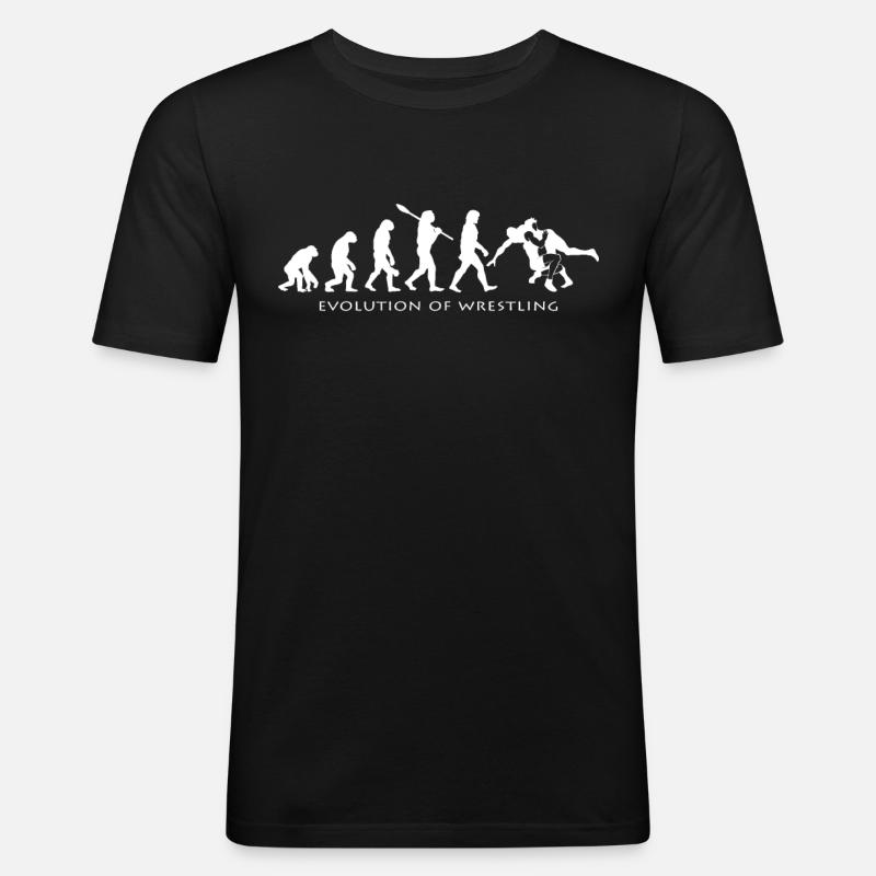 Wrestling - Männer Slim Fit T-Shirt - Schwarz