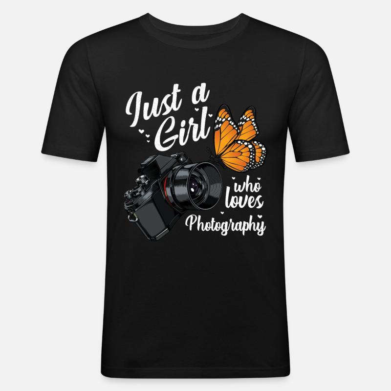 Fotograf - Männer Slim Fit T-Shirt - Schwarz