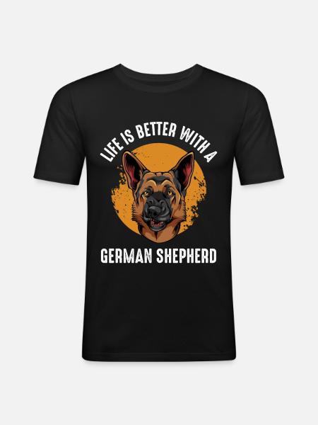 German shepherd - Men's Slim Fit T-Shirt - black