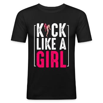 Kickboxing - Men's Slim Fit T-Shirt - black - Front - Nik (191cm)