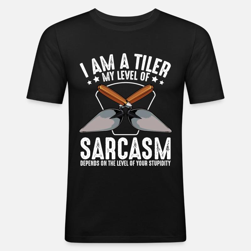 Fliesenleger - Männer Slim Fit T-Shirt - Schwarz