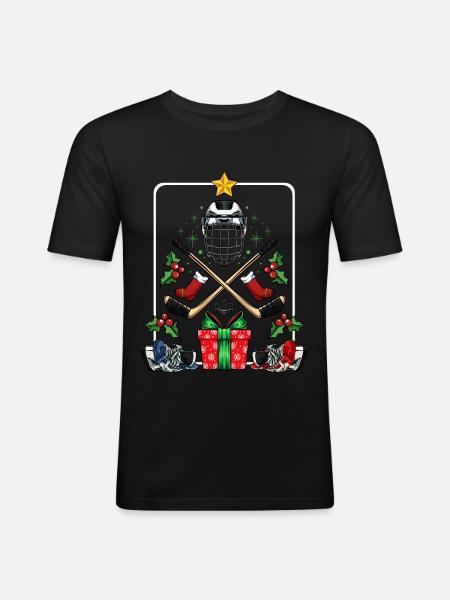 hockey - T-shirt près du corps Homme - noir