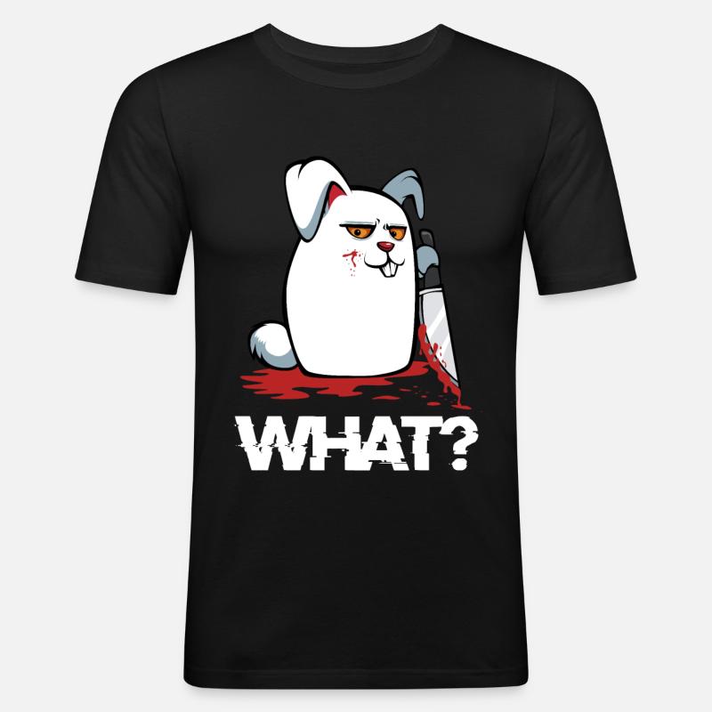 Hase - Männer Slim Fit T-Shirt - Schwarz