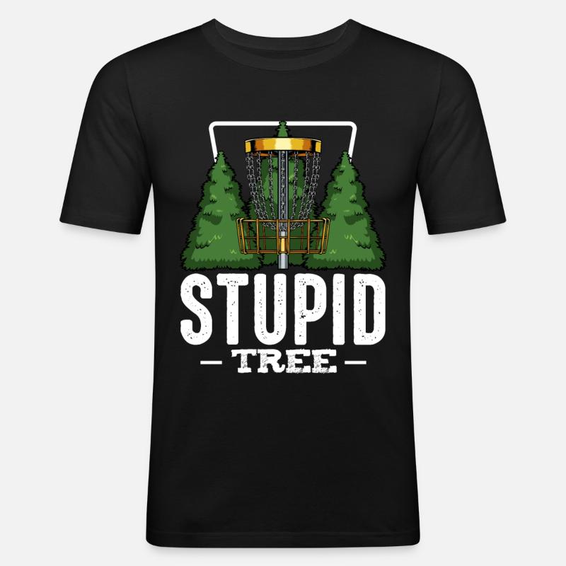 Frisbee - Männer Slim Fit T-Shirt - Schwarz