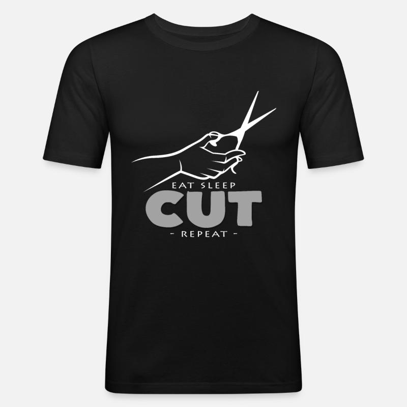 Barbier - Männer Slim Fit T-Shirt - Schwarz