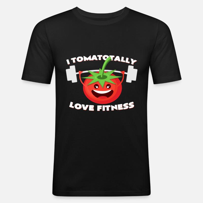 Tomate - Männer Slim Fit T-Shirt - Schwarz