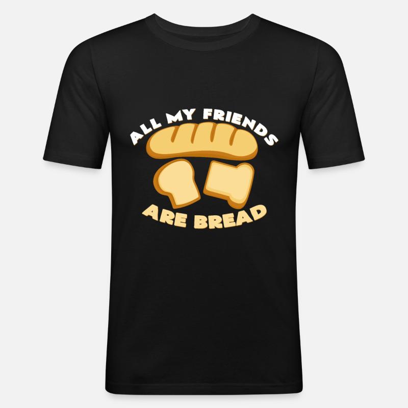 Brot - Männer Slim Fit T-Shirt - Schwarz