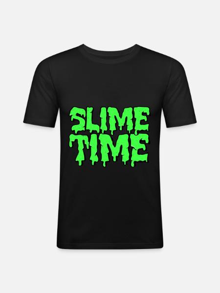 Slime Time | Mucus Glibber Wortwitz gave - Herre Slim Fit T-Shirt - sort