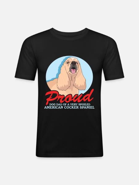 American Cocker Spaniel Dad Gift - Men's Slim Fit T-Shirt - black