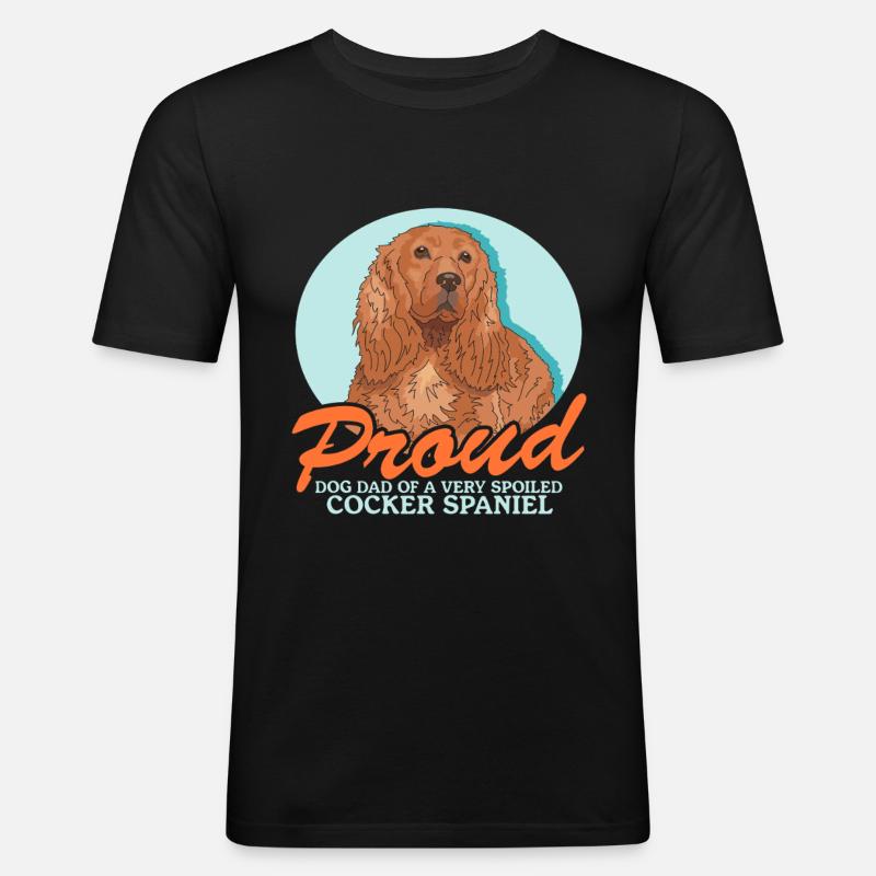 Cocker Spaniel Dad Cockerspaniels Geschenk - Männer Slim Fit T-Shirt - Schwarz